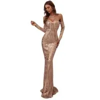 Long-sleeved Retro Sequin Fishtail Cecilia