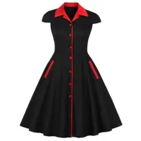 Vestido De Botonadura Sencilla Con Solapa