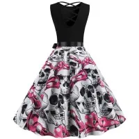 Halloween Sleeveless Print Dress