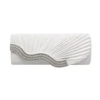 Rhinestone Pleated Clutch