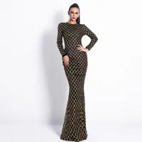 Elegante Avondjurk Met Ronde Hals En Lovertjes Phoenix