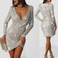 Sequin Bag Hip Dress