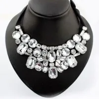 Exaggerated Sparkling Petal Fake Collar Necklace Irregular Short Necklace European Fashion Fake Collar