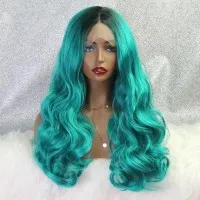 Sexy Long Curly Hair Bleached And Dyed In Black And Gradually Green