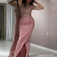 Golden Bag Hip Ball Gown Dress